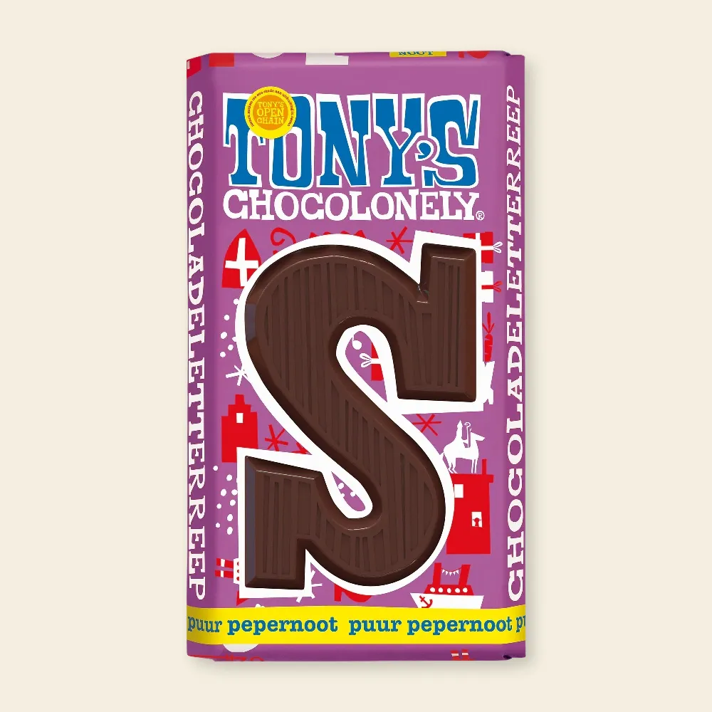 Tony's Chocolonely Letterreep Puur Pepernoot S 180gr