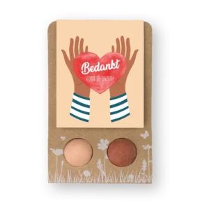 Weggeefcadeautje met 2 zaadbommetjes - bedankt voor je inzet