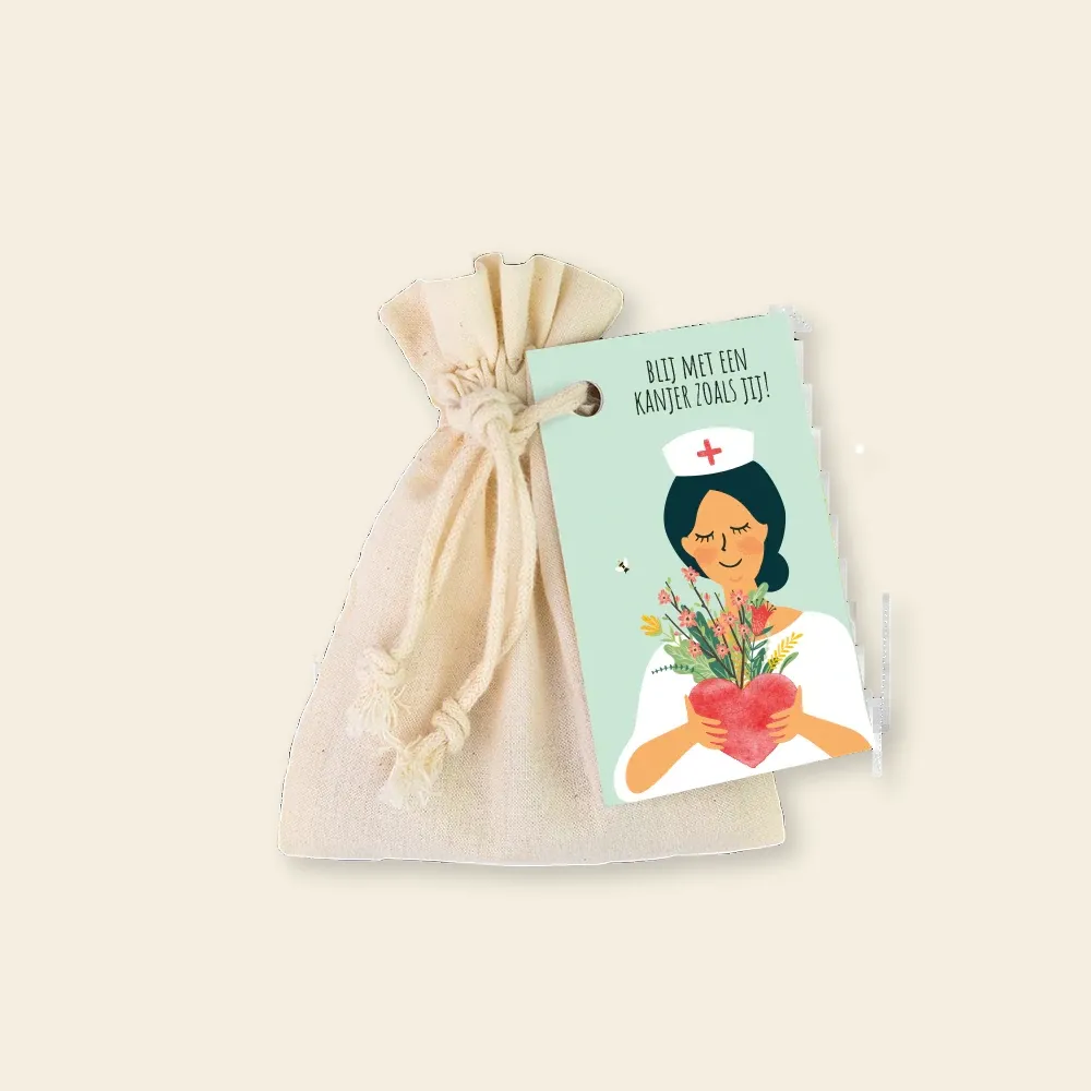 Biologisch katoenen cadeauzakje met 5 zaadbommetjes - Zuster