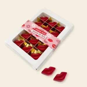 Chocolade Happy kusjes "Dikke kus door de bus" (15 lipjes)