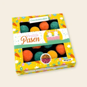 Chocoladetruffels - Paaseditie "Vrolijk Pasen" (12 truffels) 200 gram